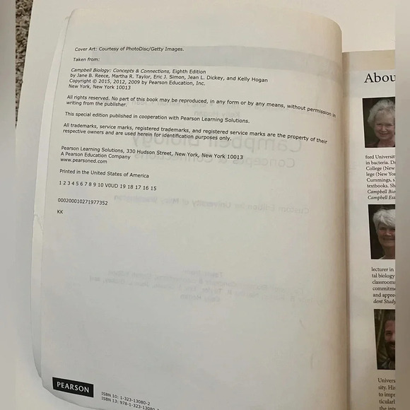 Campbell Biology Textbook Custom Edition for University of‎ Mary Washington - Picture 5 of 6